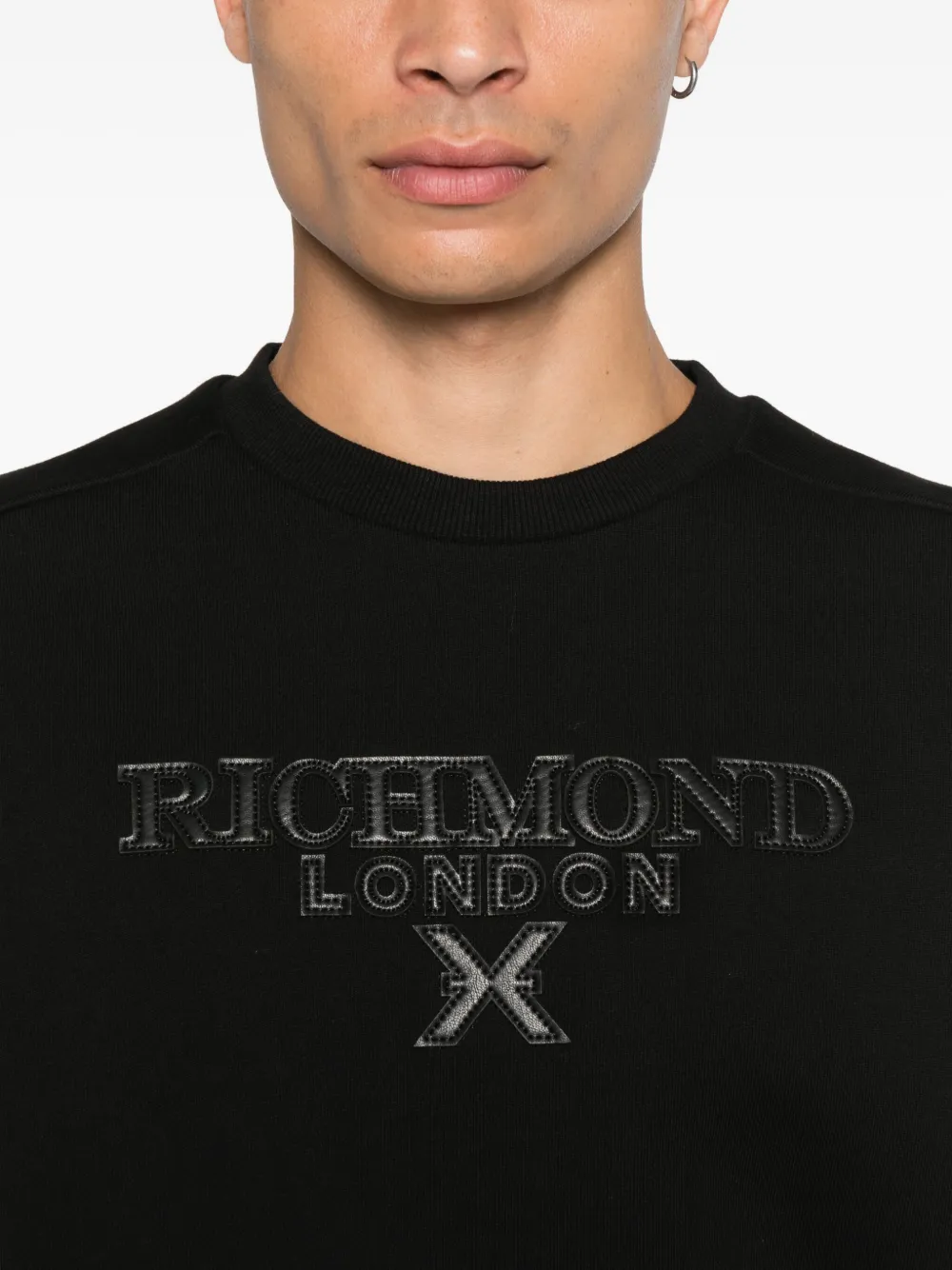 John Richmond Sweater met geborduurd logo Zwart