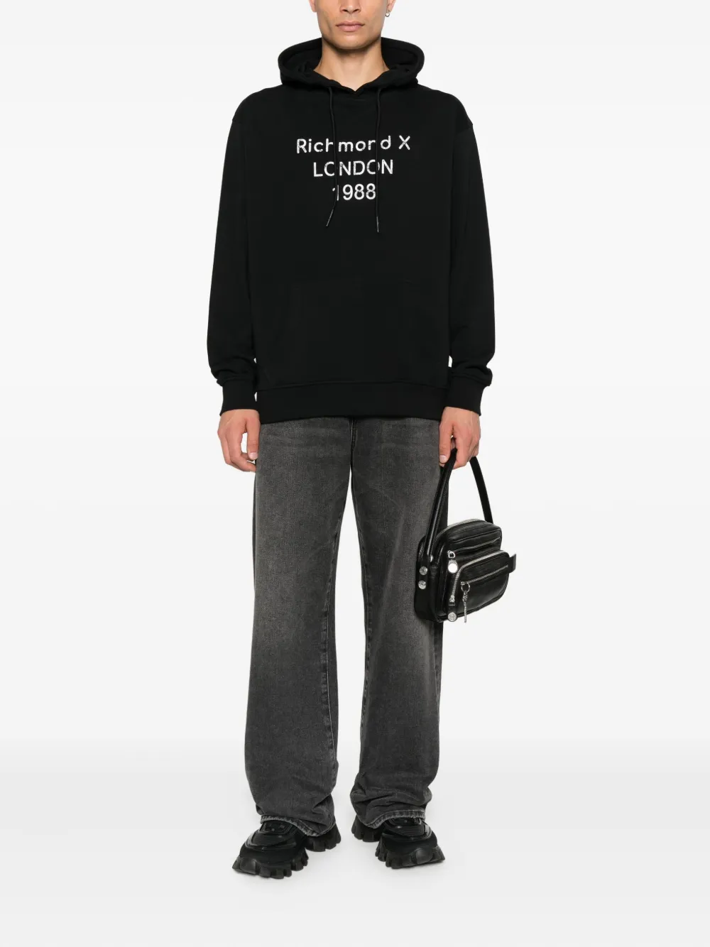 John Richmond London 1988 hoodie Zwart