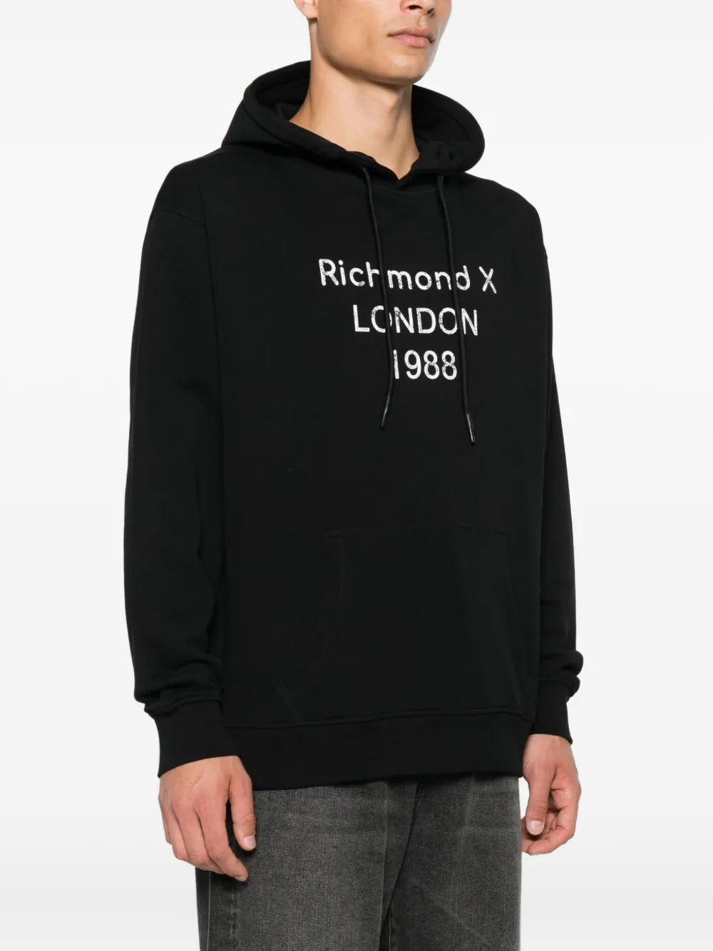 John Richmond London 1988 hoodie Zwart