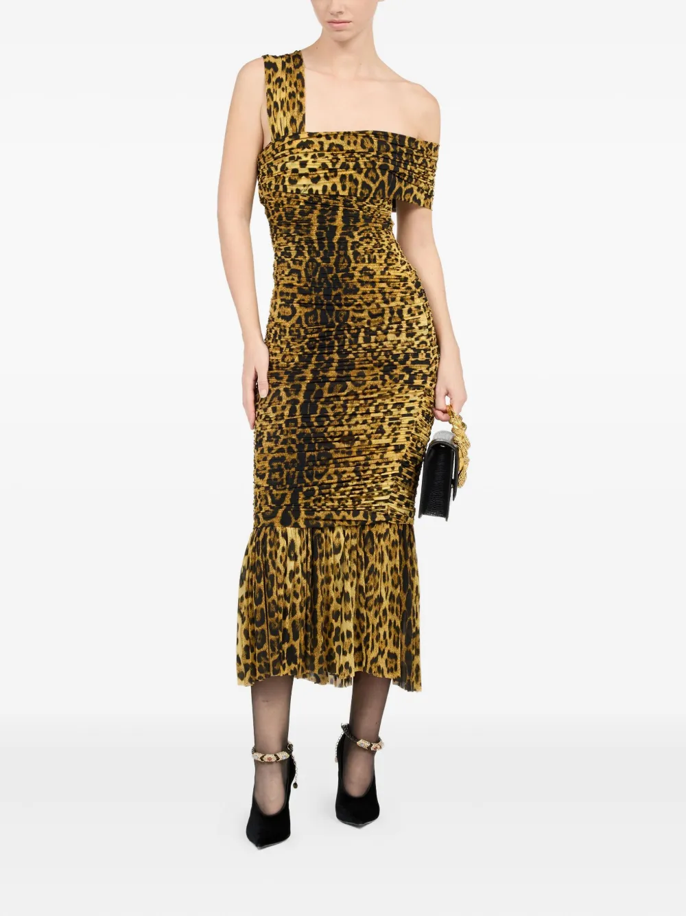Roberto Cavalli Geplooide jurk - Geel