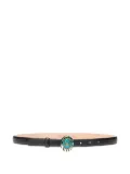 Roberto Cavalli leather zebra-print buckle belt - Black