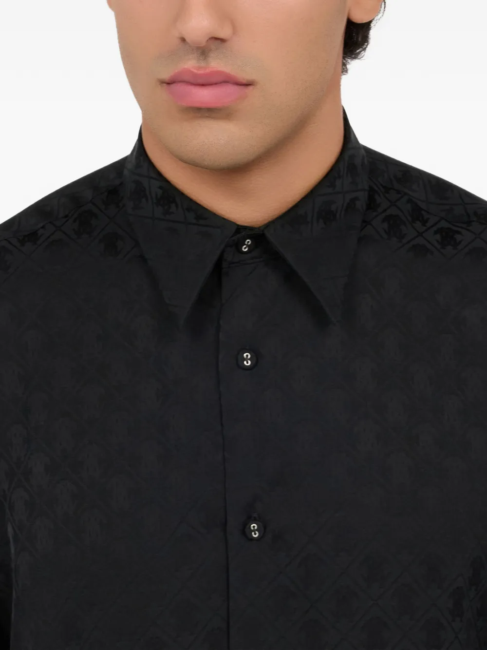 monogram-pattern long-sleeve shirt