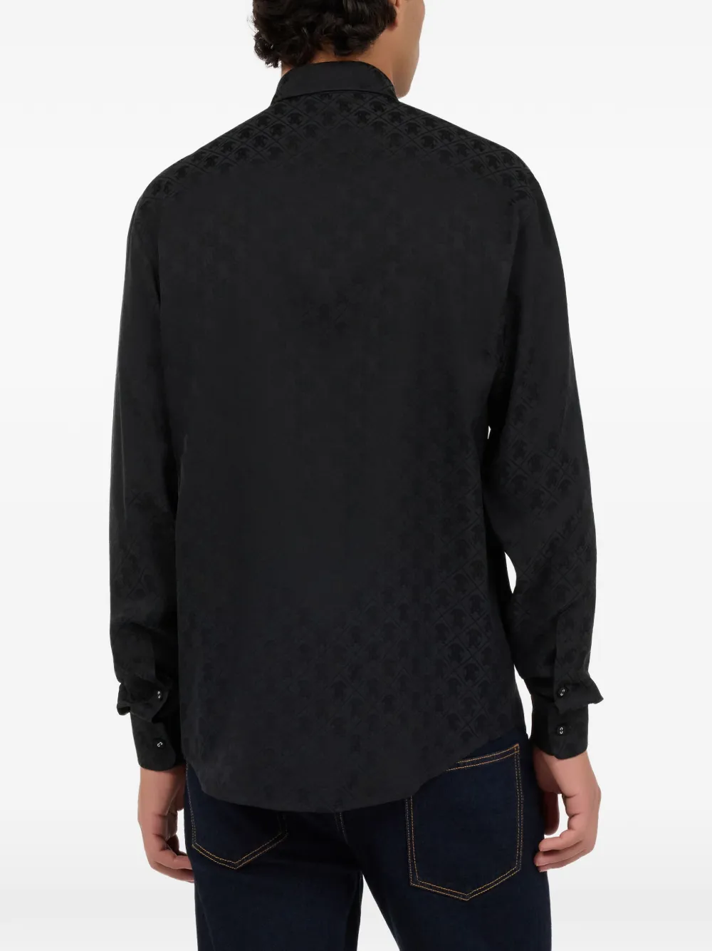 monogram-pattern long-sleeve shirt