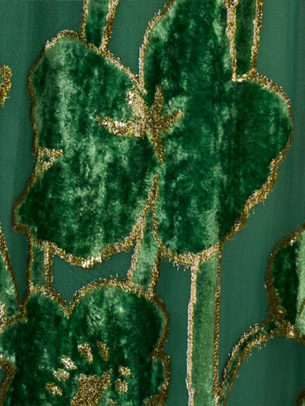 Roberto Cavalli velvet floral-print midi dress Groen