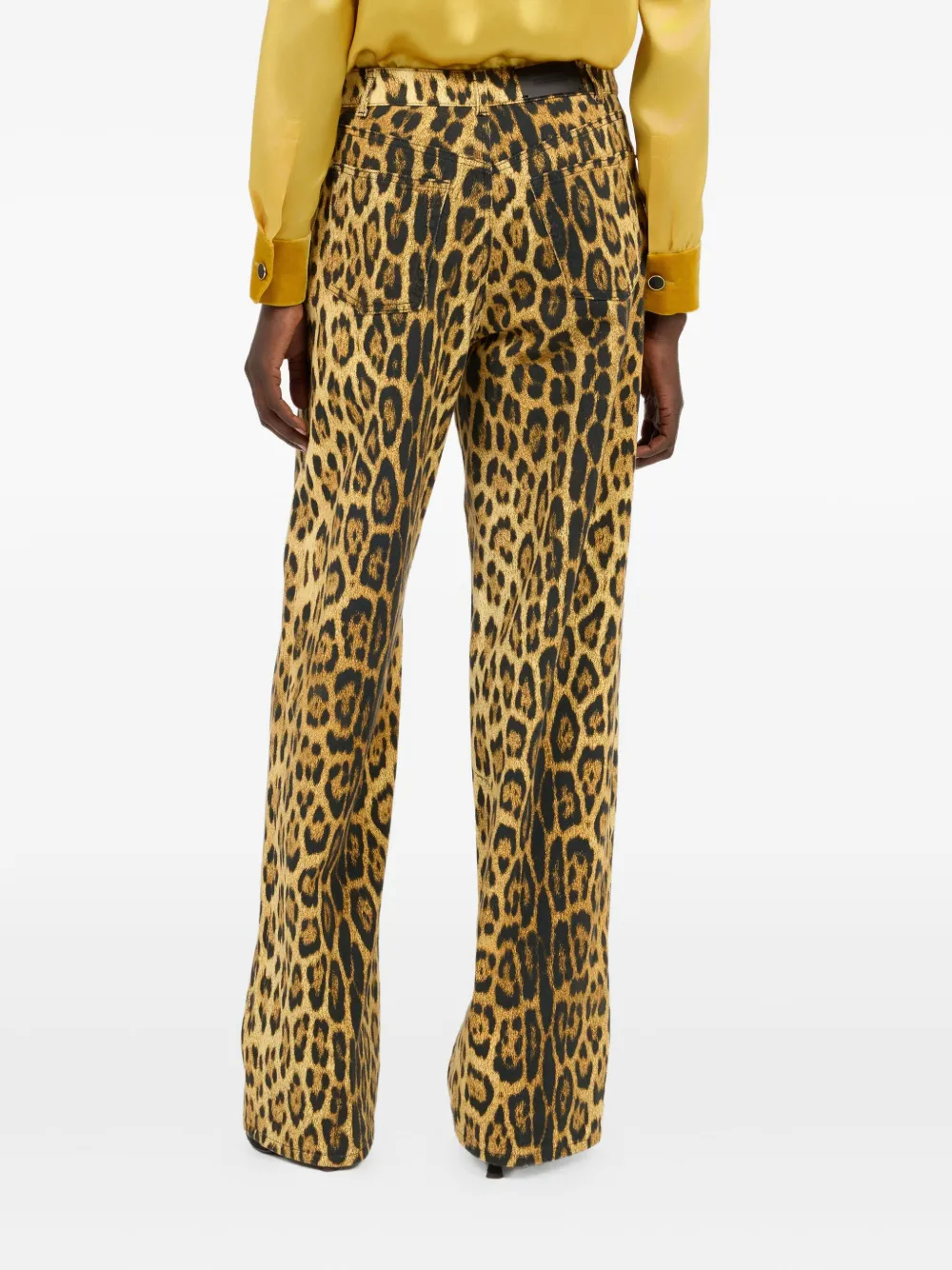 Roberto Cavalli Jeans With Jaguar Skin Print In Burgundy