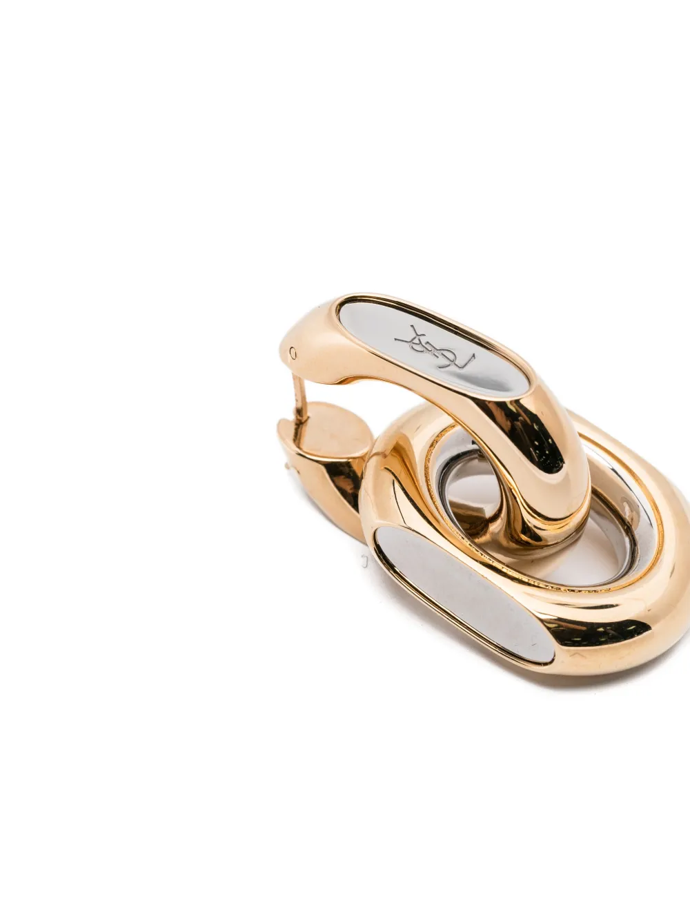 Saint Laurent Logo Earrings In Gold