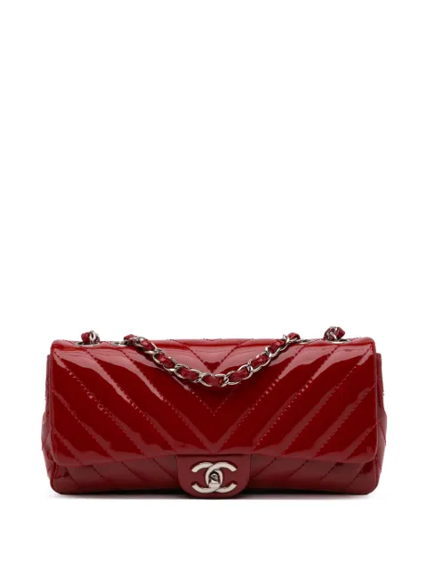 CHANEL Pre-Owned 2009-2010 Classic Chevron Patent East West Single Flap shoulder bag