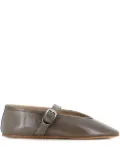 Le Monde Beryl buckle-strap leather ballet flats - Brown
