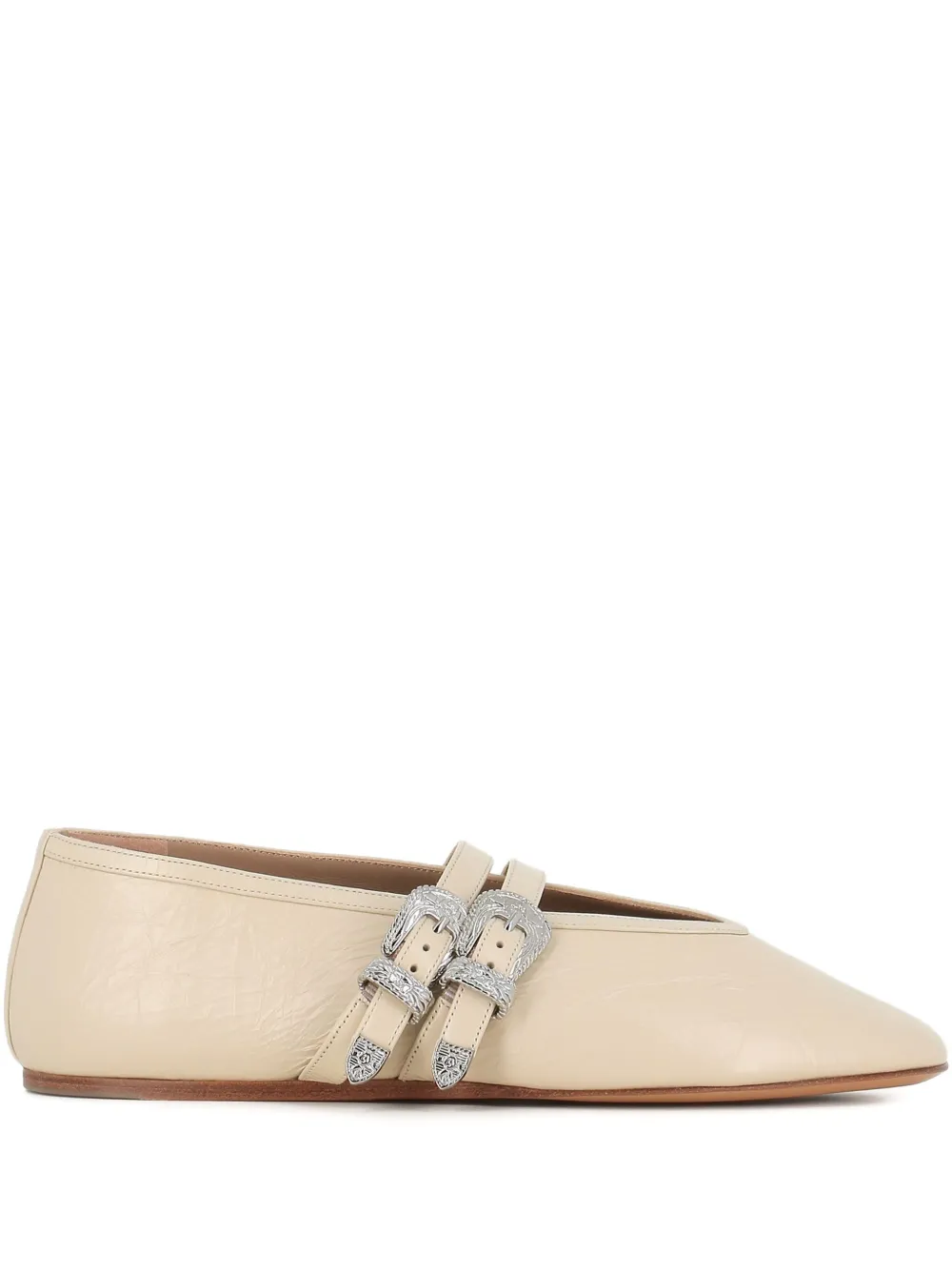 Le Monde Beryl buckle-embellished ballet flats Neutrals