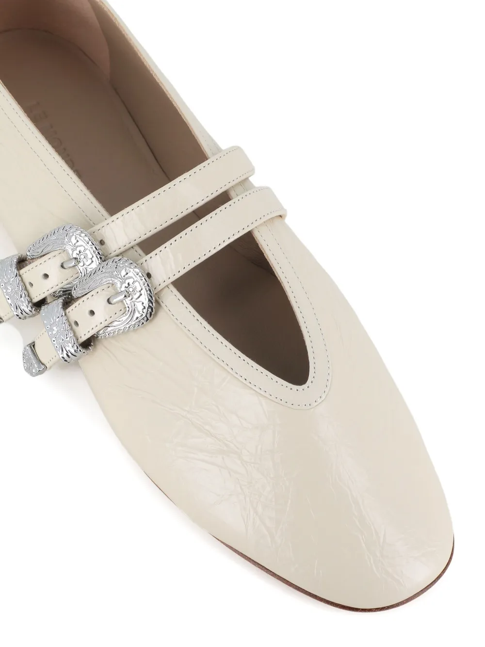 Le Monde Beryl buckle-embellished ballet flats Neutrals