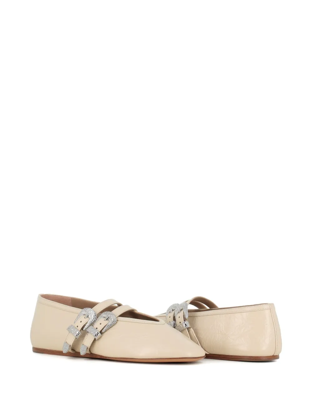 Le Monde Beryl buckle-embellished ballet flats Neutrals