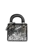 Christian Dior Pre-Owned 2018 Mini Smooth Calfskin Embroidered Mosaic of Mirrors Lady Dior satchel - Black