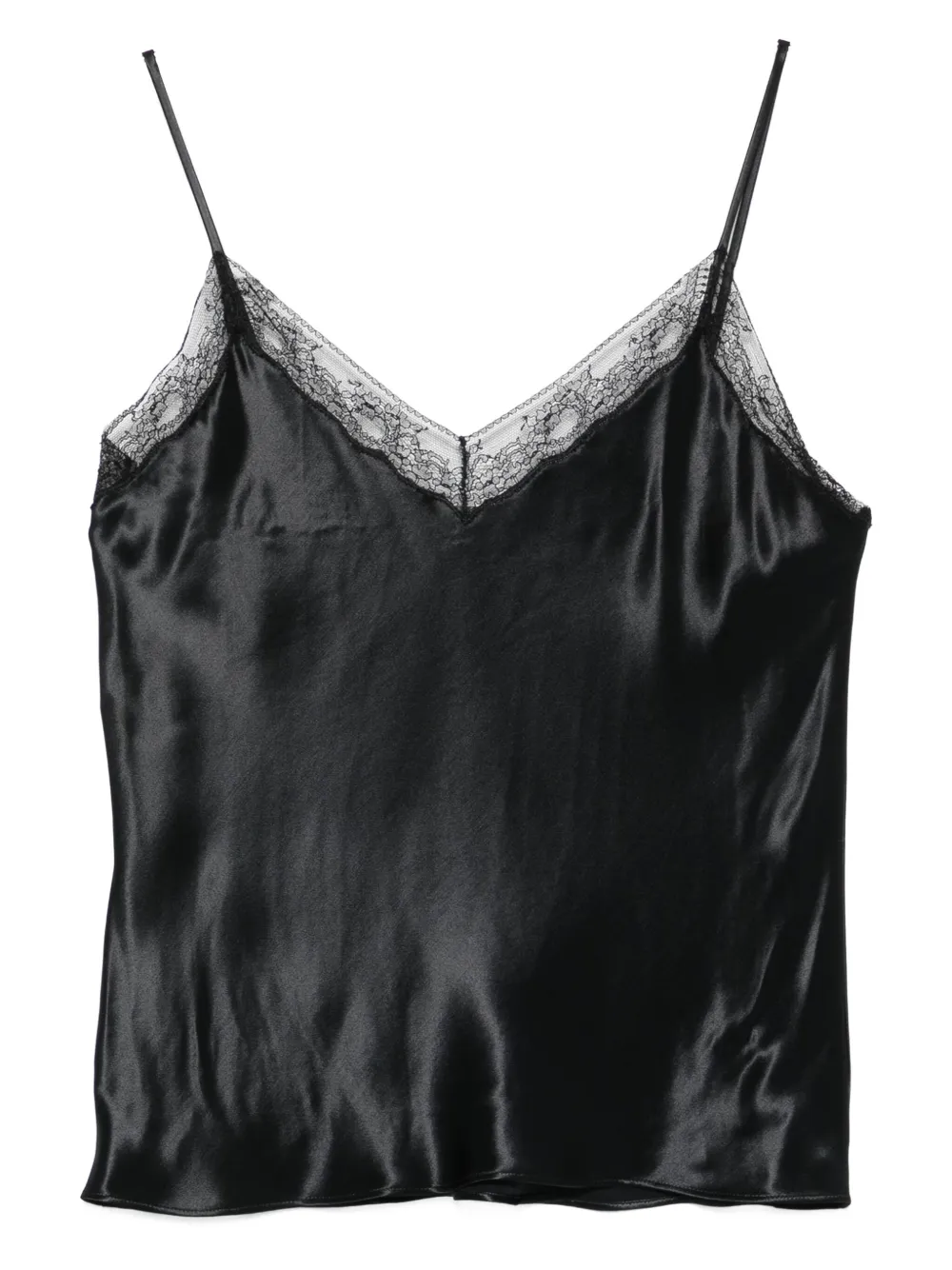 lace-trimmed satin top