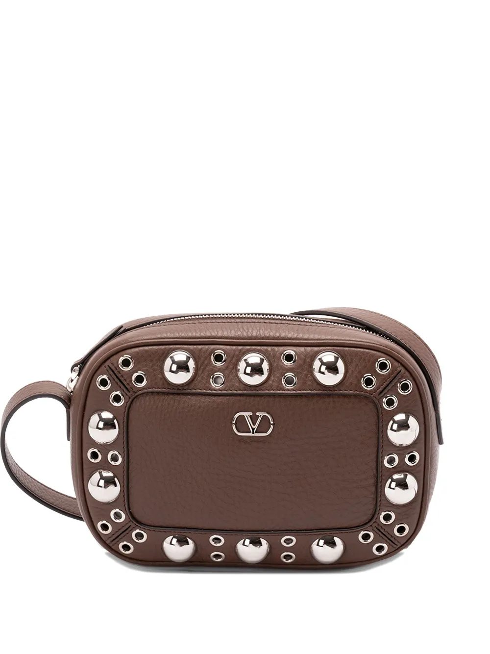 Valentino Garavani Nellcôte eyelet-embellished cross body bag - ブラウン Valentino Garavani Nellcôte eyelet-embellished cross body bag - ブラウン