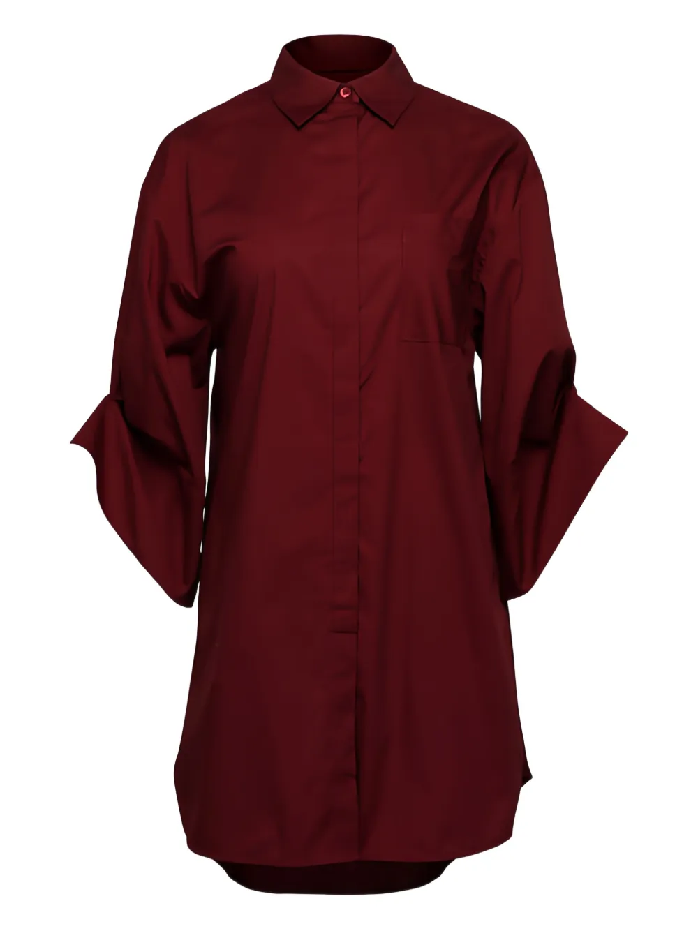 STAUD chest-pocket button-down dress - Rosso