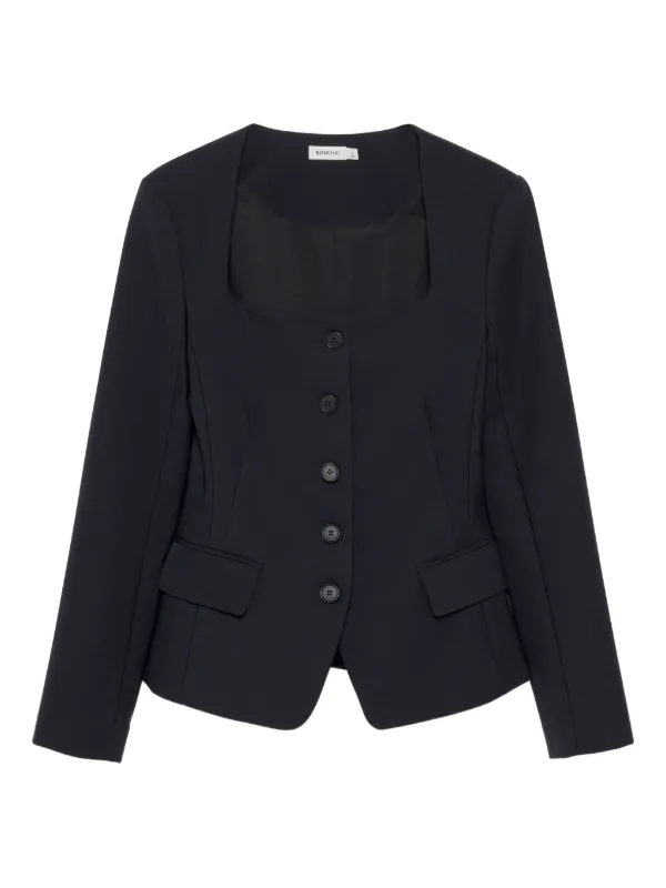 Simkhai Square-neck Buttoned Jacket in Black