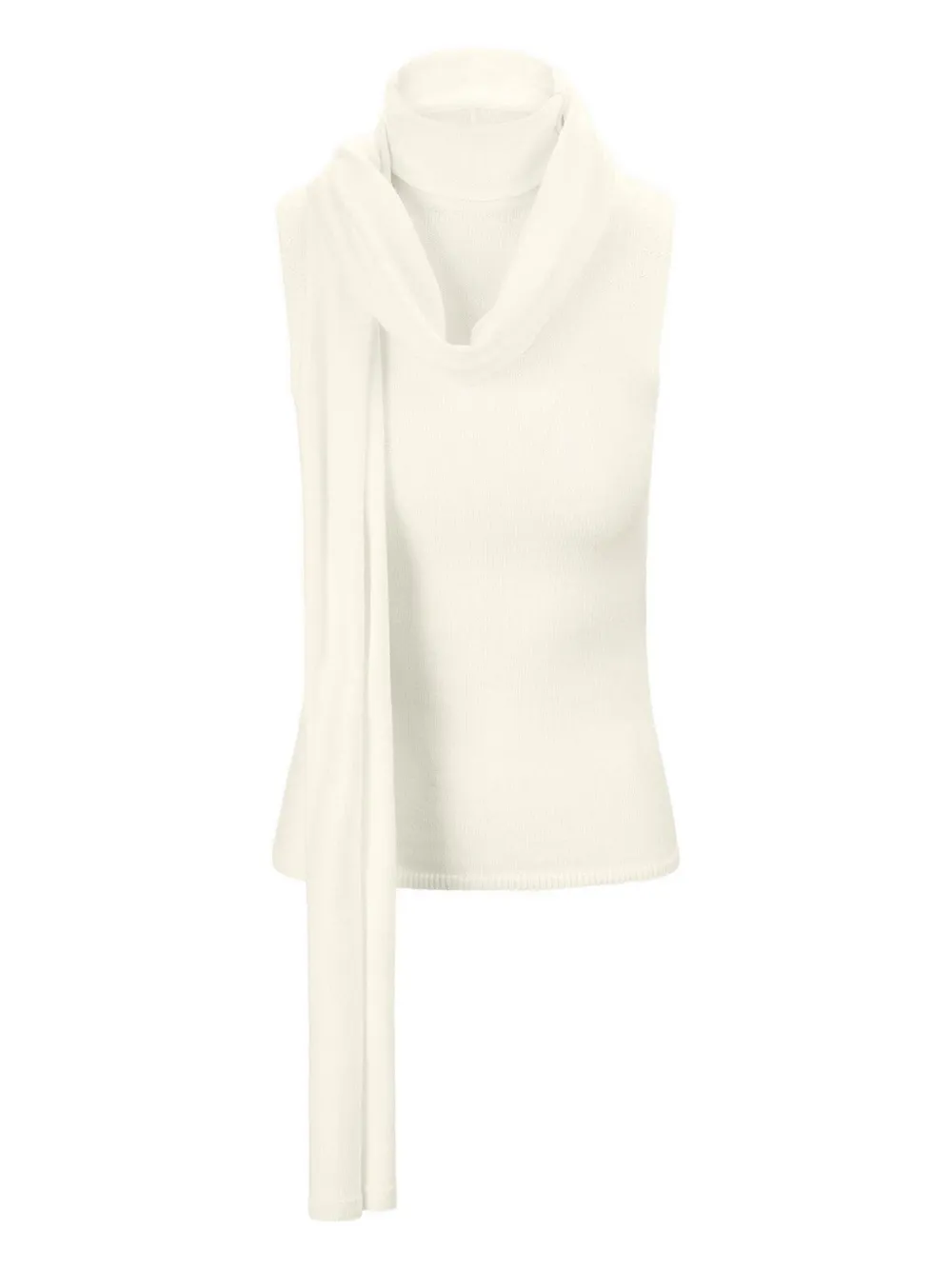 STAUD turtleneck scarf top Beige