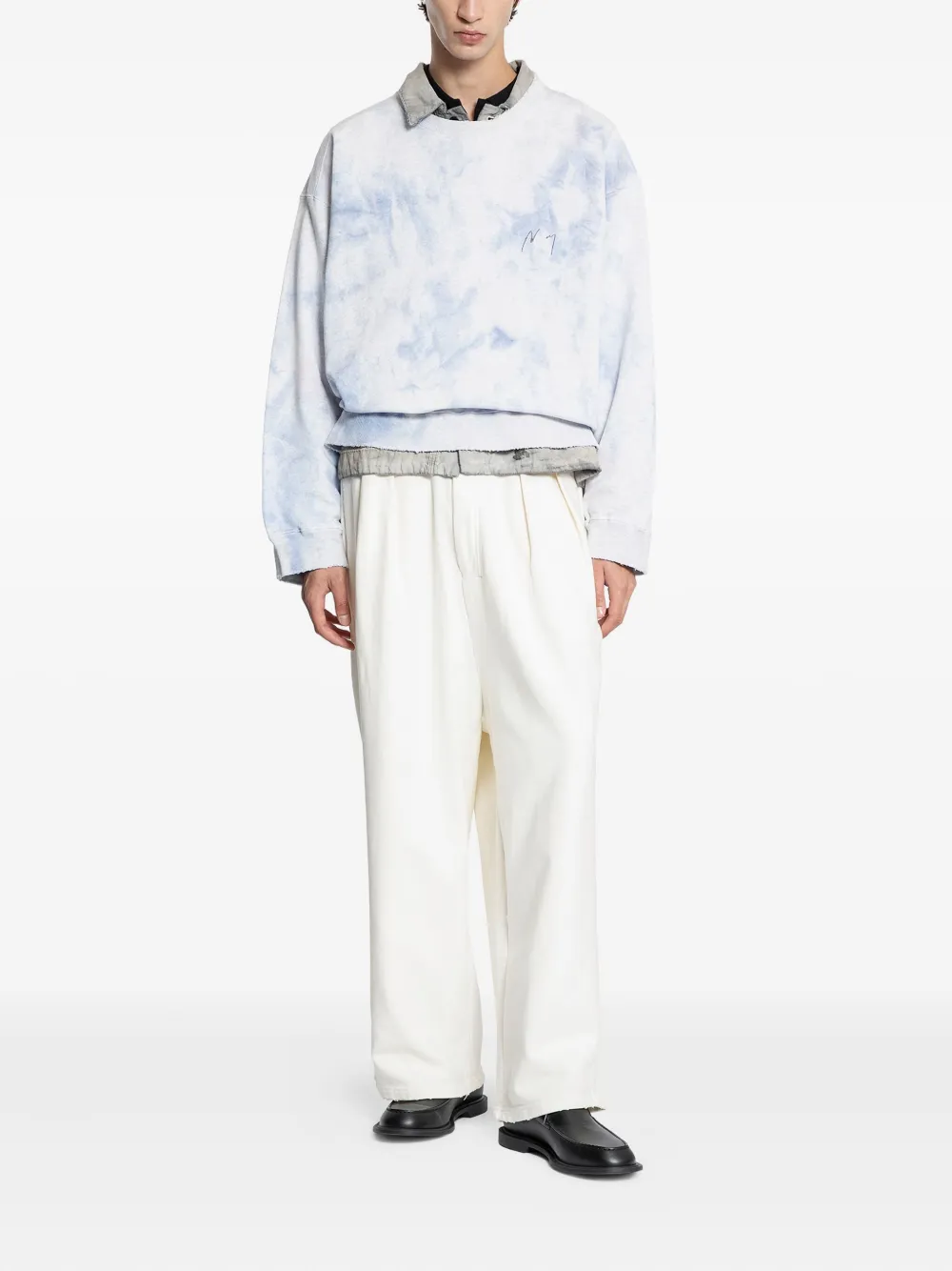 ANCELLM tuck sweat trousers | Wide-Leg Trousers | Image 2
