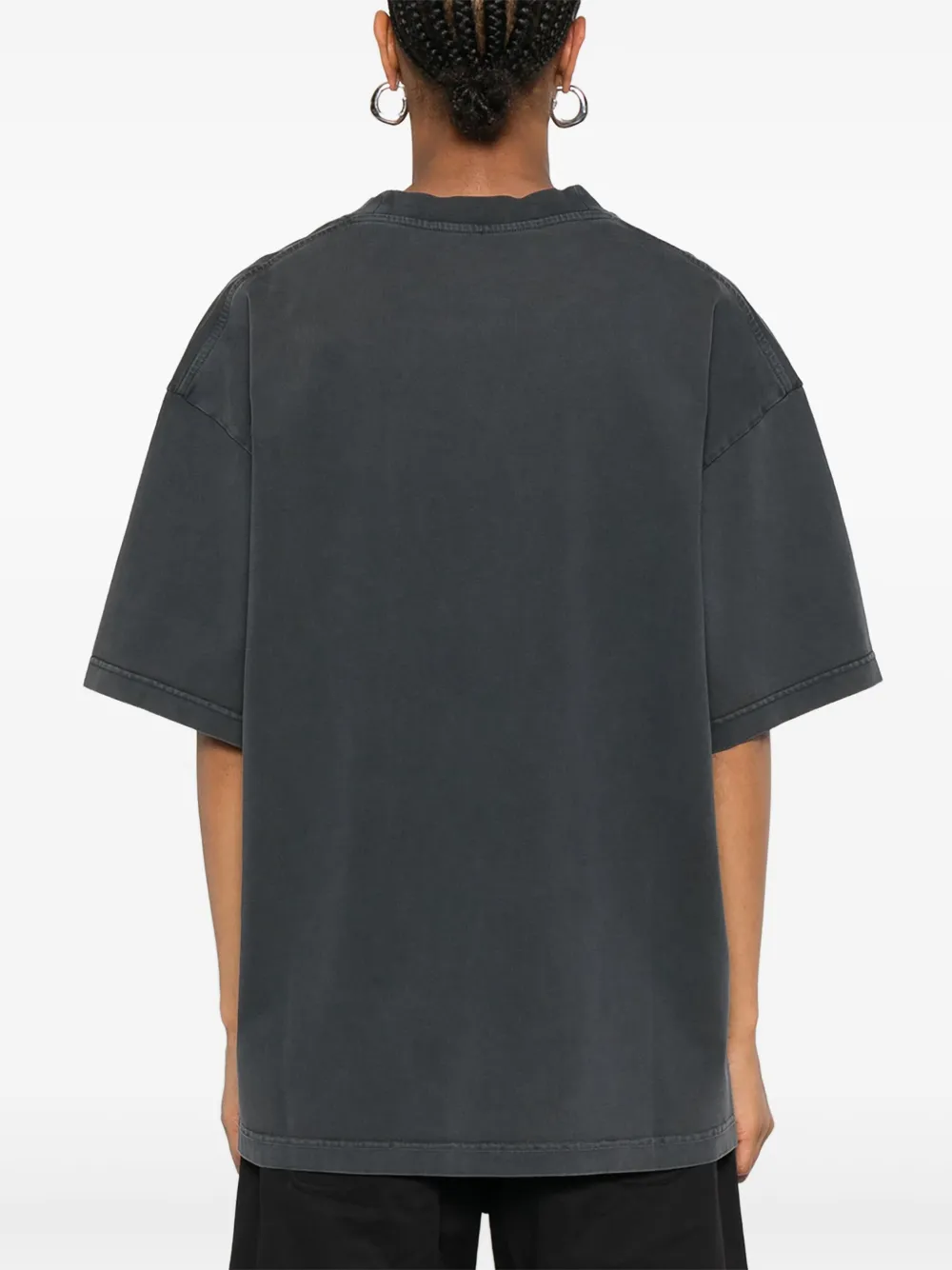 Alexander Wang Logo-print Cotton T-shirt In Gray