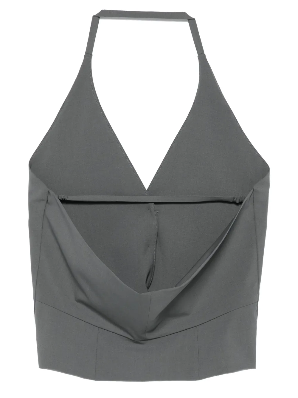 Alysi Halterneck Button Top In Gray