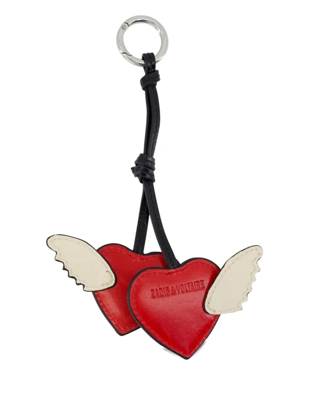 Zadig & Voltaire Winged-hearts Keychain In Red