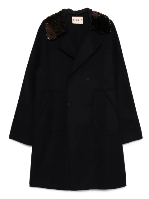 Plan C sequin-embellished double-breasted coat