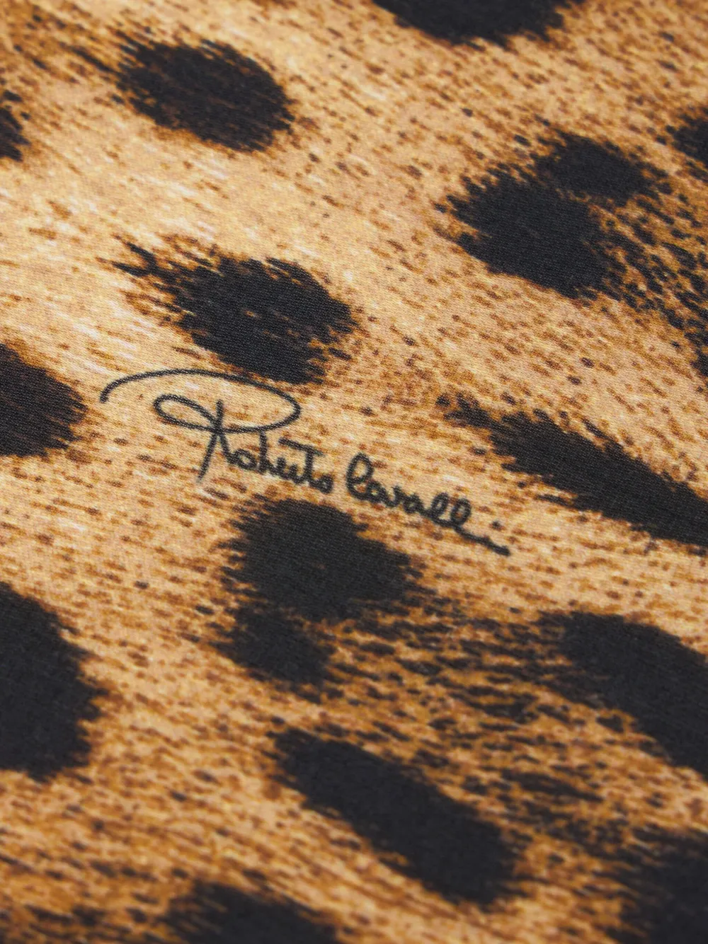 Roberto Cavalli jaguar-print silk scarf - Geel