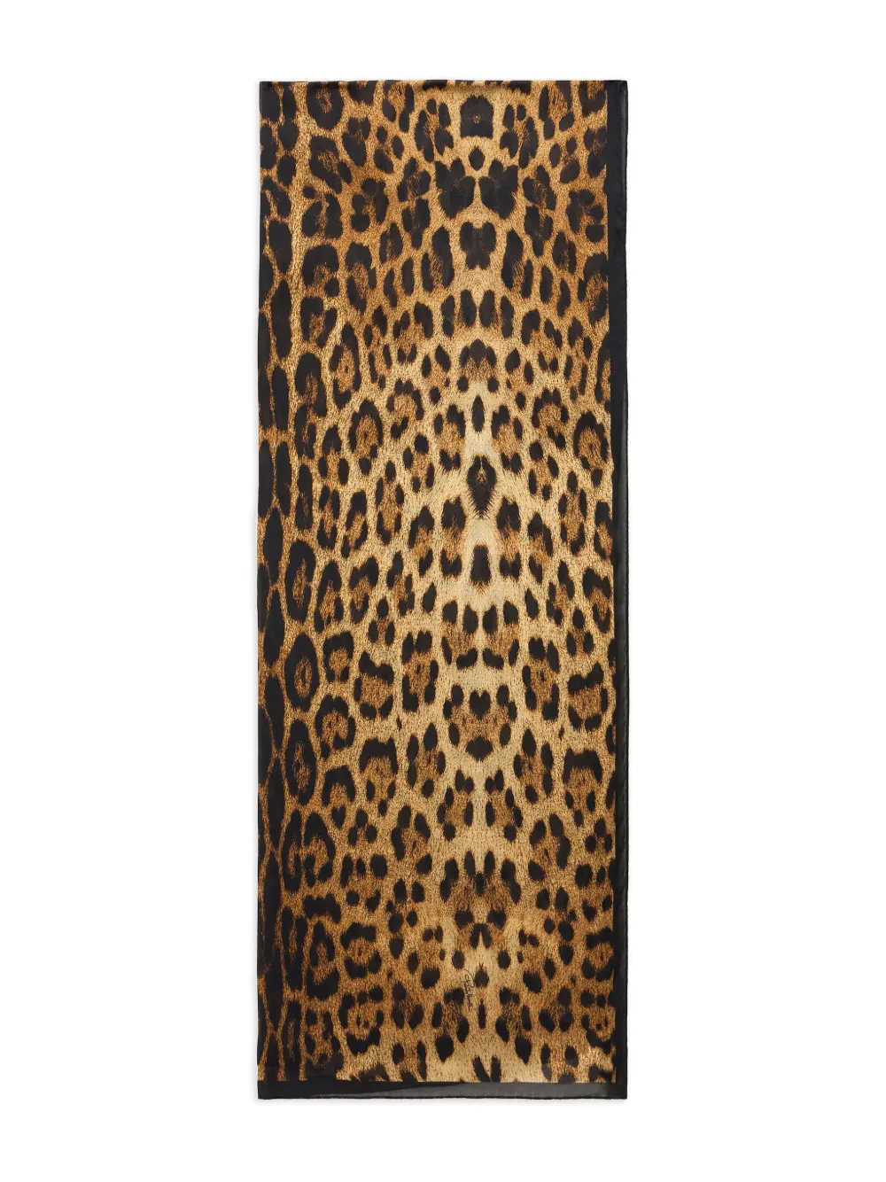 Roberto Cavalli Jaguar-print Silk Scarf In Yellow