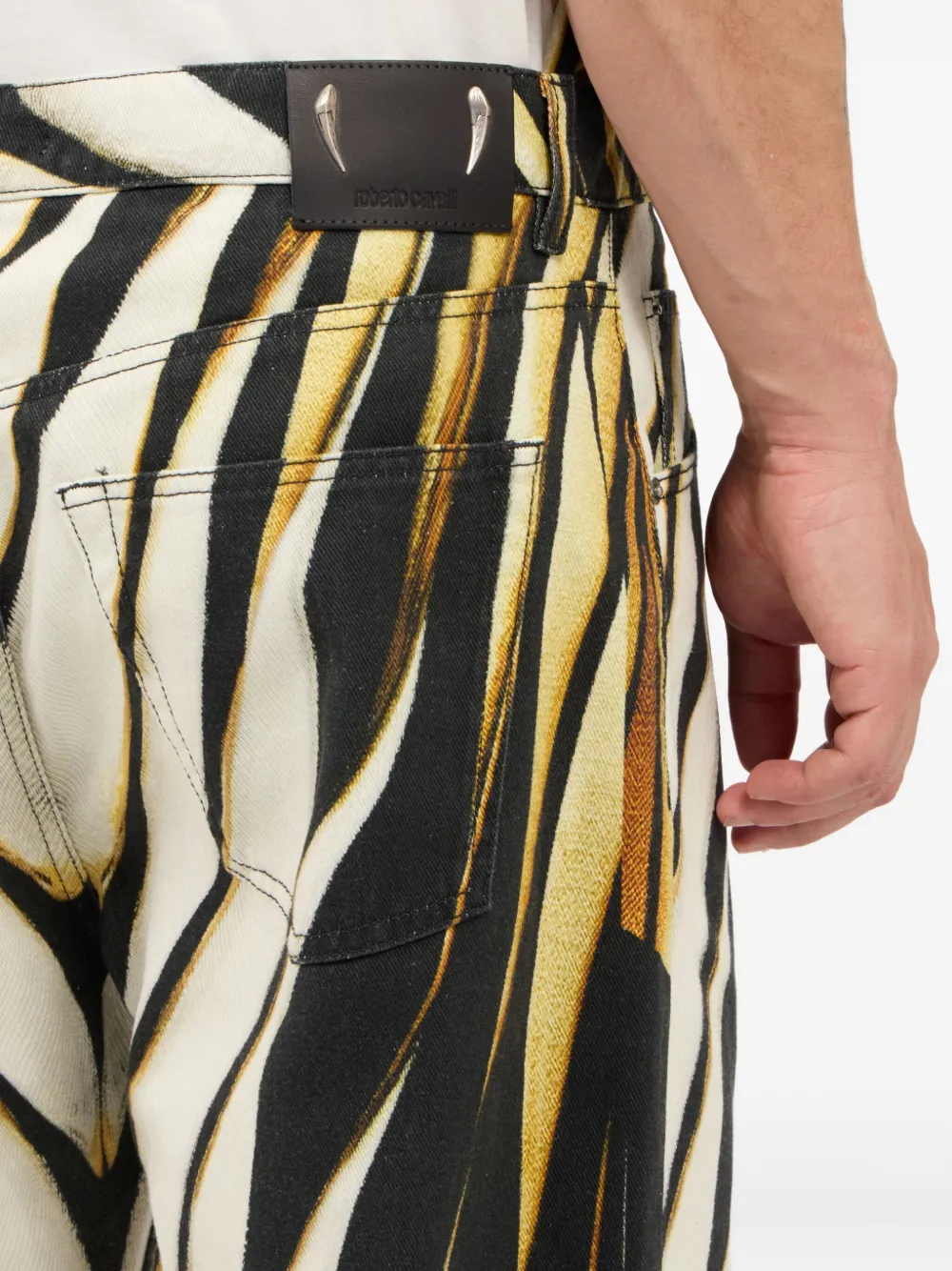 Roberto Cavalli flame-print trousers Zwart