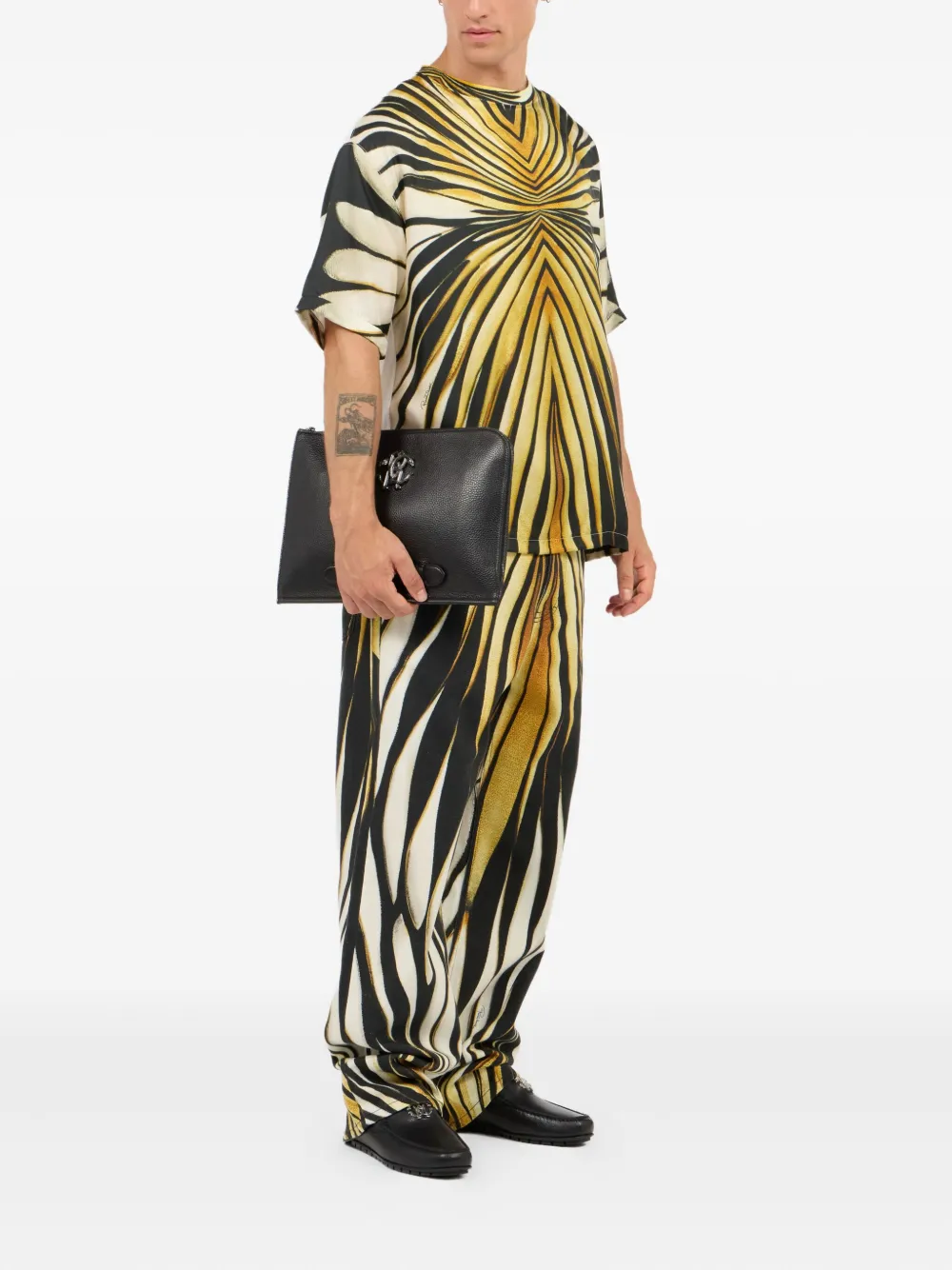 Roberto Cavalli flame-print trousers - Zwart
