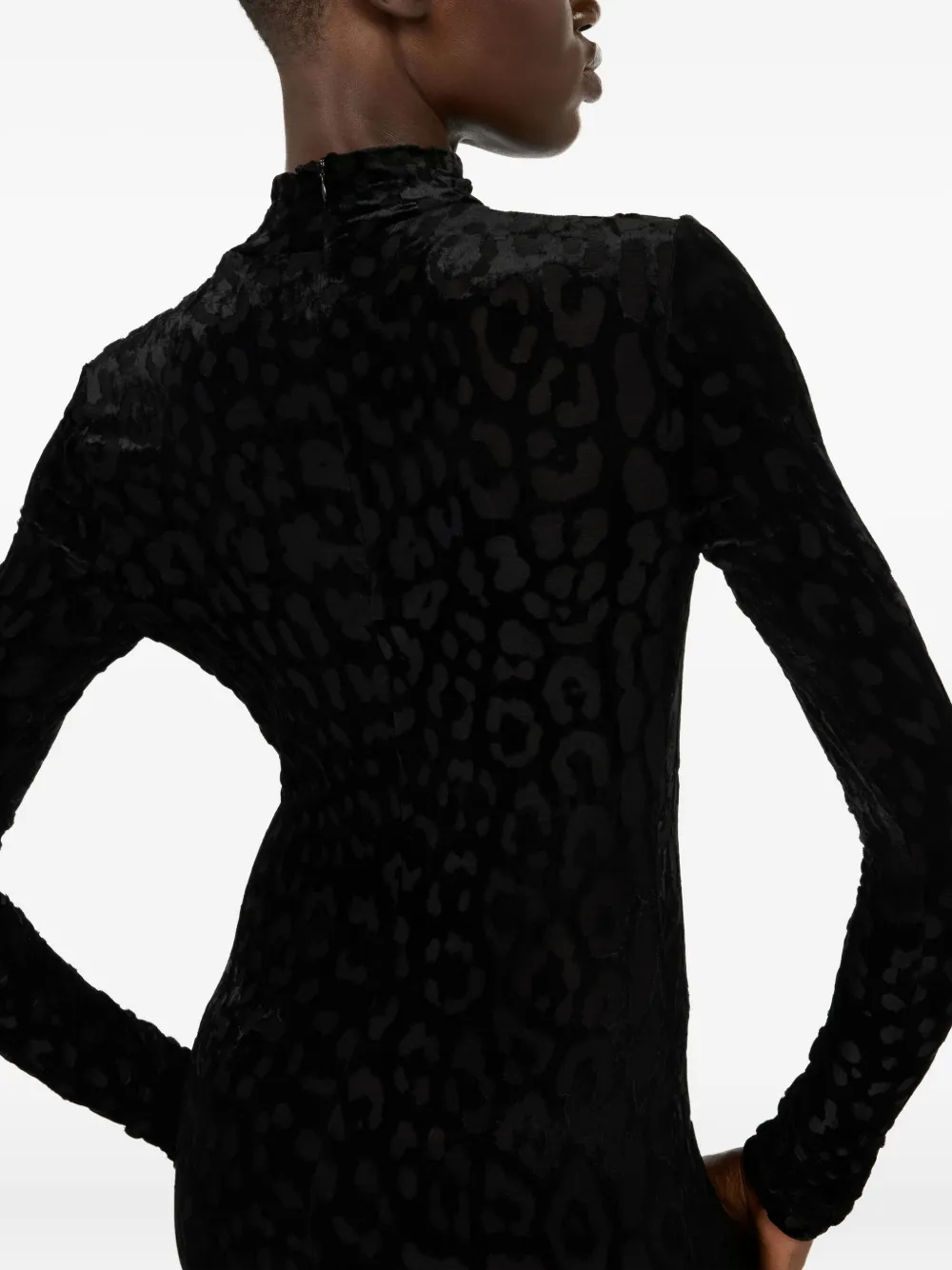 Roberto Cavalli Maxi-jurk met jaguarprint en gedrapeerde hals Zwart