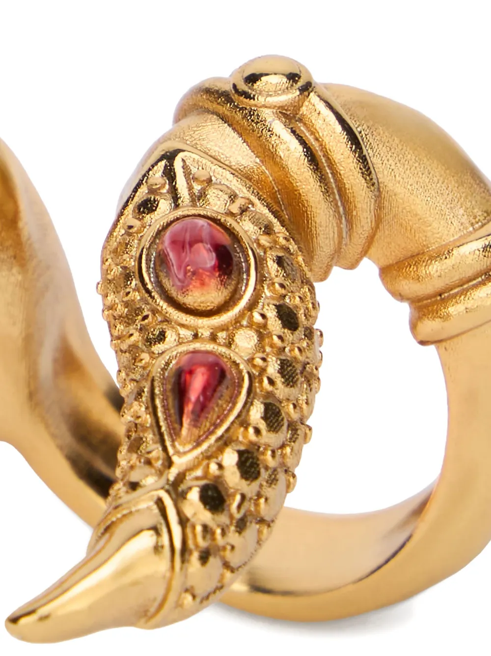 Roberto Cavalli Three-finger Snake Stone-embellished Ring In Gold