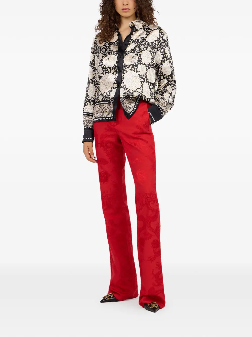 Roberto Cavalli floral-print shirt - Beige