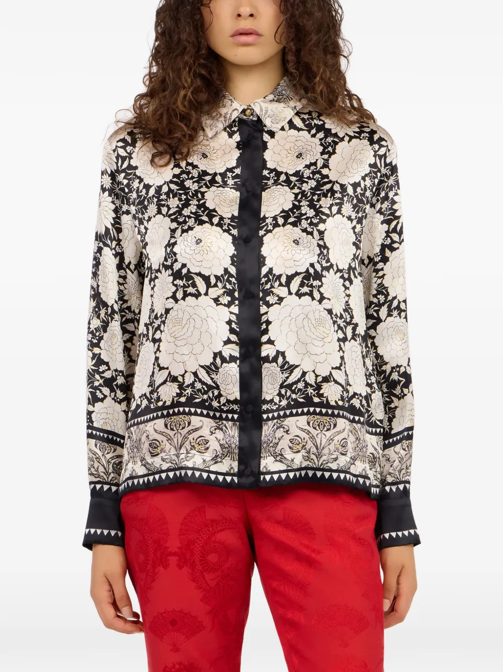  Roberto Cavalli Floral-print Shirt - Neutrals 