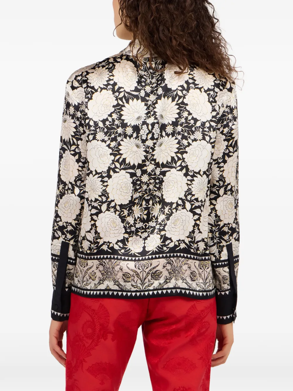 Roberto Cavalli Blouse met bloemenprint Beige