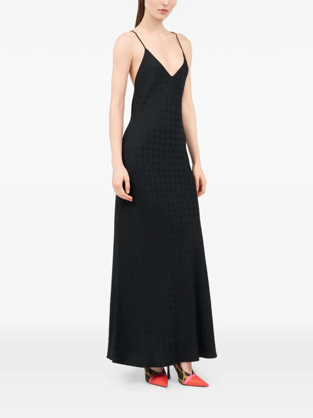 Roberto Cavalli Maxi-jurk met V-hals Zwart
