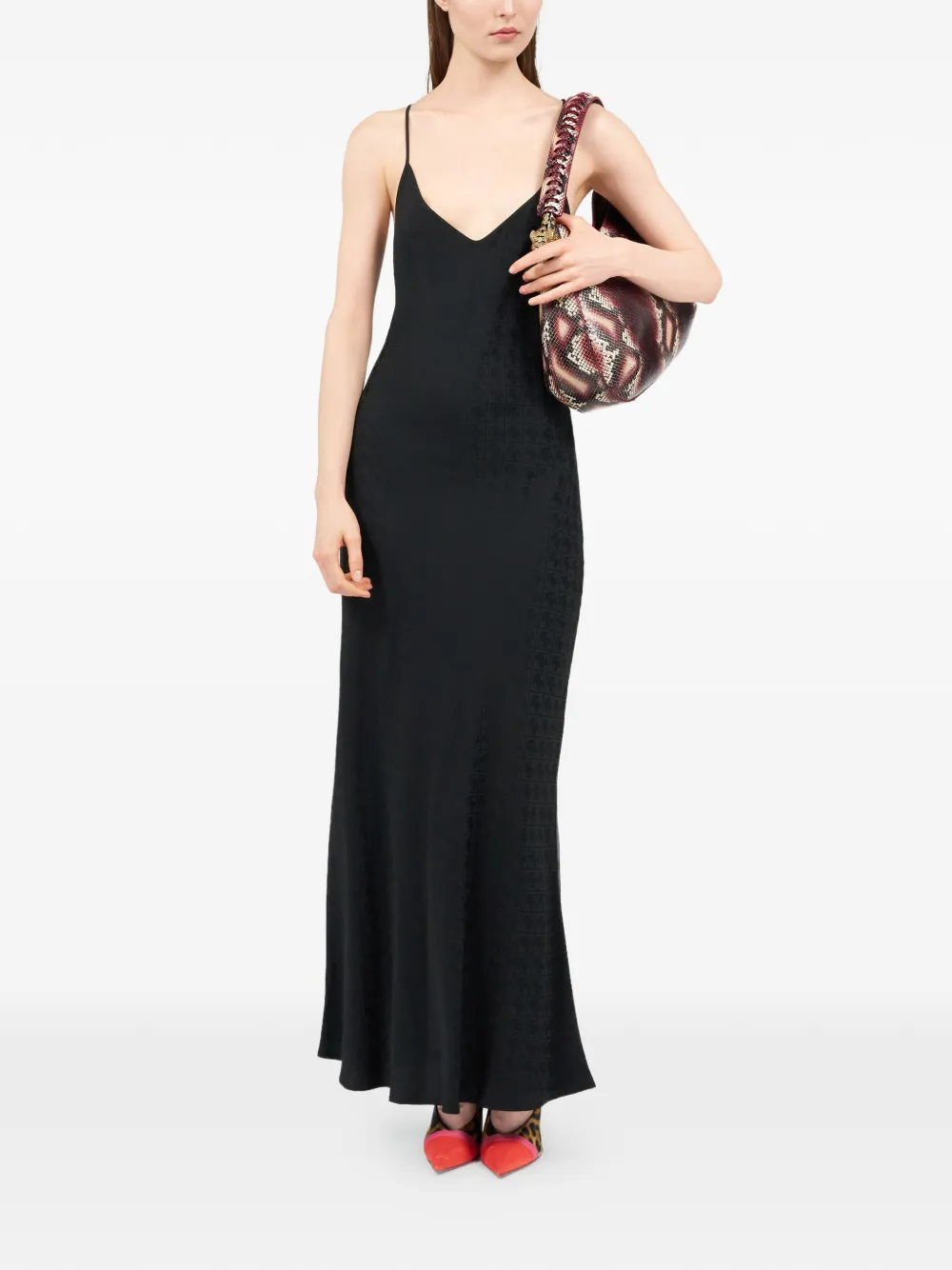 Roberto Cavalli V-neck maxi dress - Zwart