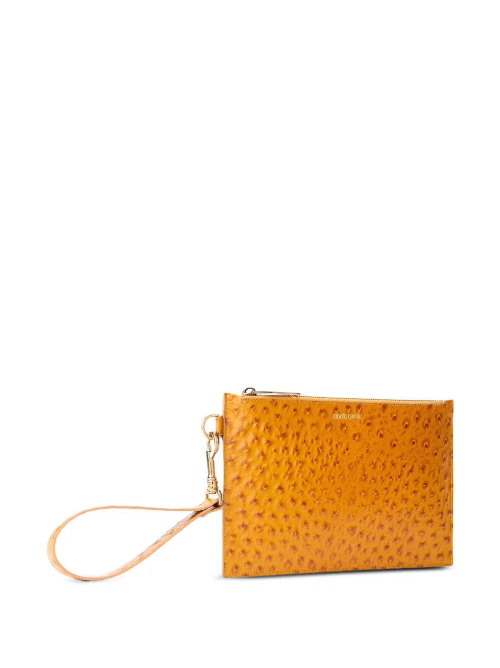 Roberto Cavalli Clutch met polsband en textuur Oranje
