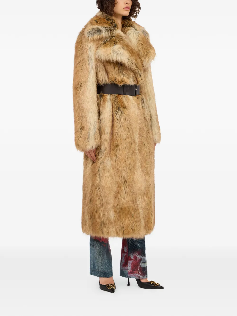Roberto Cavalli Jas van imitatiebont Bruin