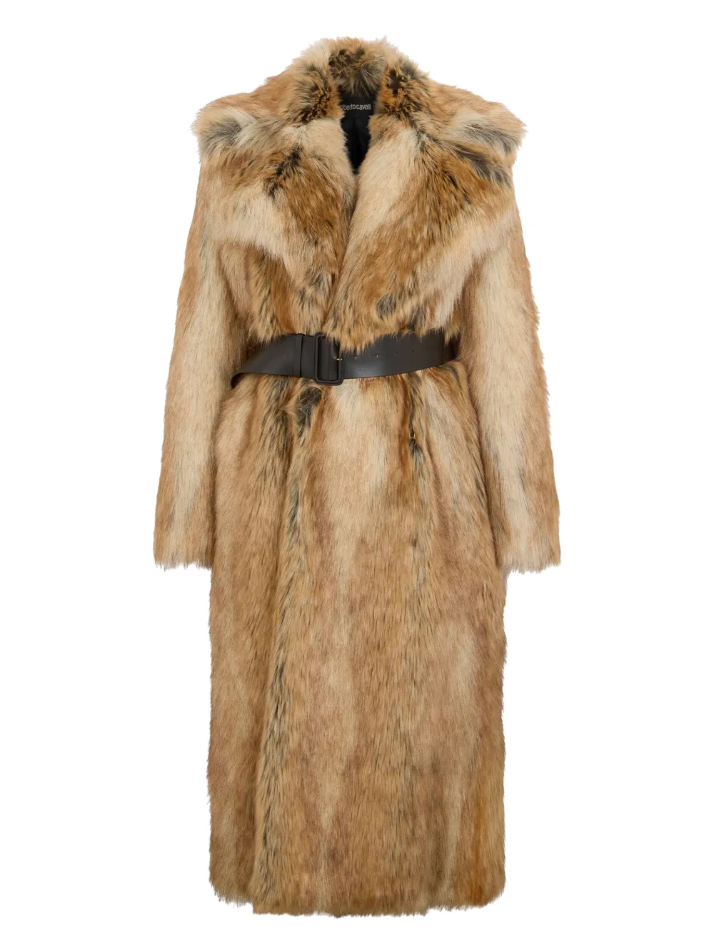 Roberto Cavalli Faux Fur Coat In Brown