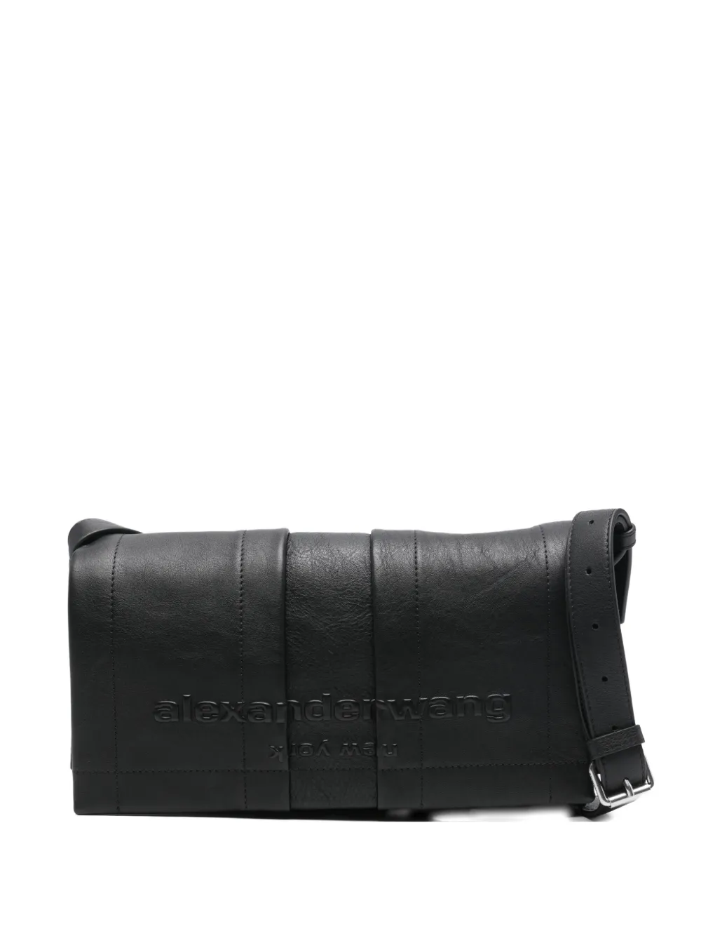 Alexander Wang Wang Pack Leather Flap Crinkle Crossbody Bag In Black