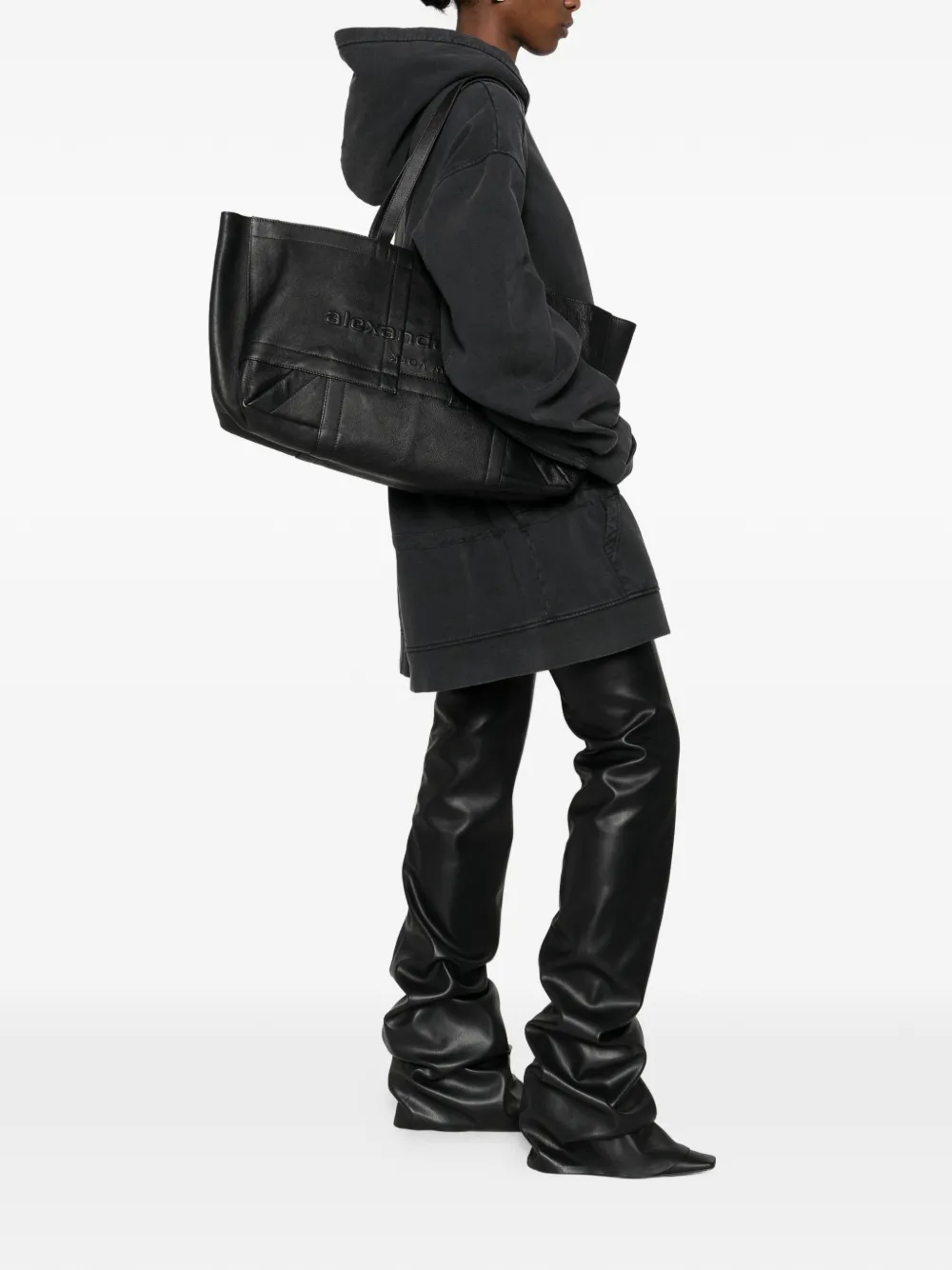 Alexander Wang large leather tote bag - Zwart