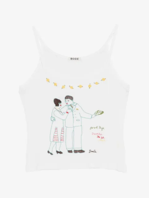 BODE graphic-print ribbed top