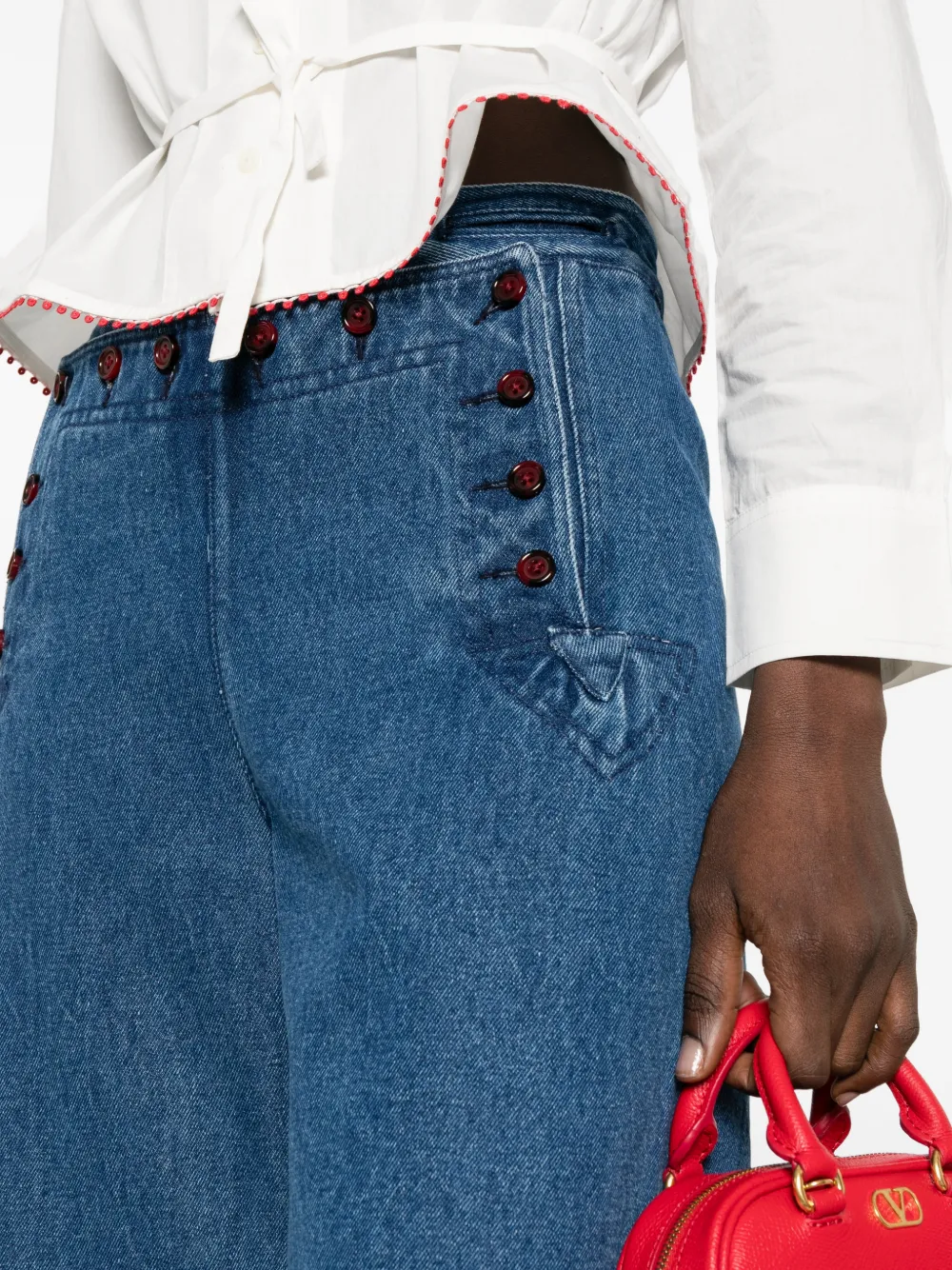 BODE Sailor jeans met knopen Blauw