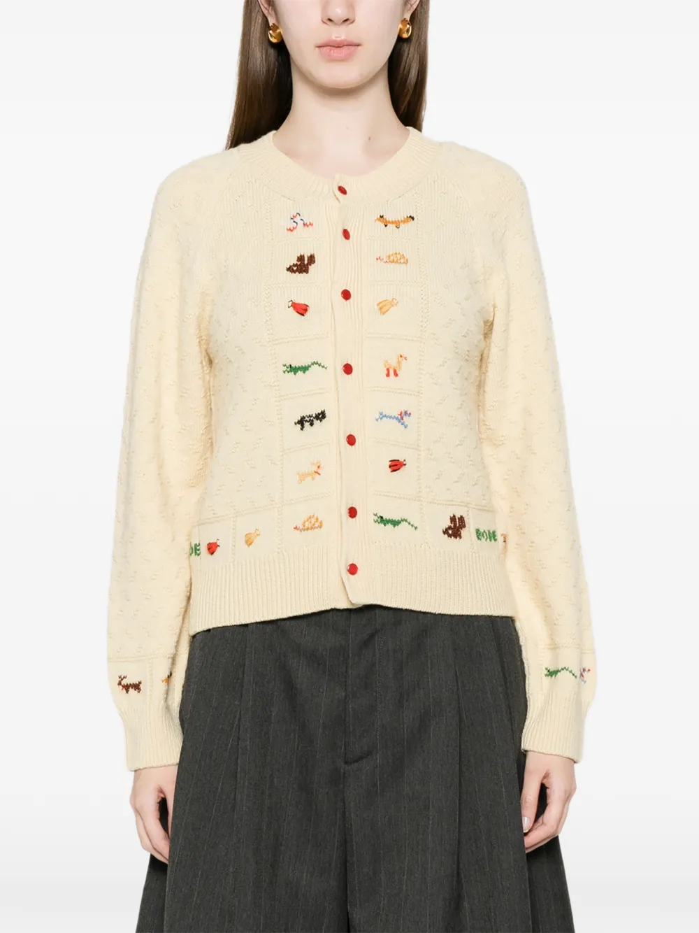  Bode Zoologist Cardigan - Yellow 