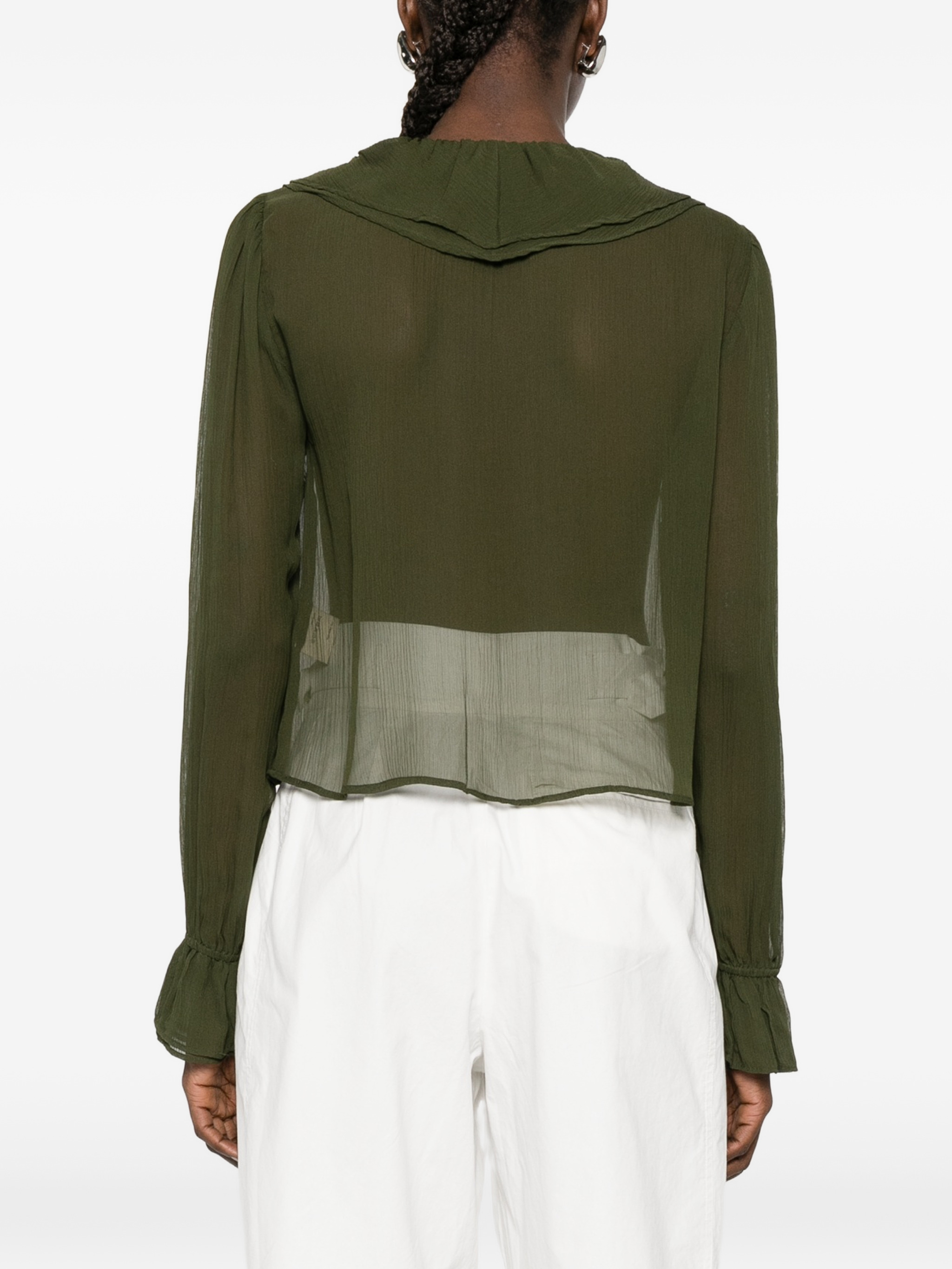 flounce blouse olive — Image 3
