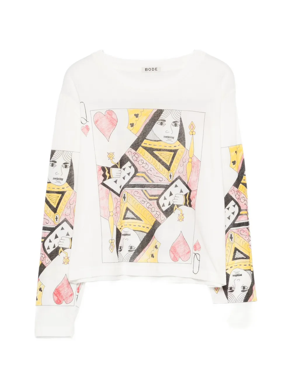 Bode Queen Hearts Print T-shirt In Multi