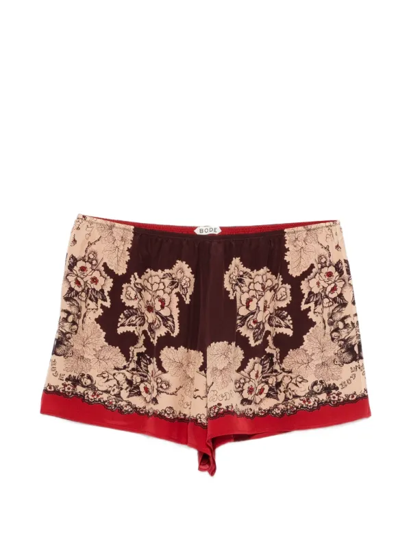 Bode Storybook Tap Shorts in Red