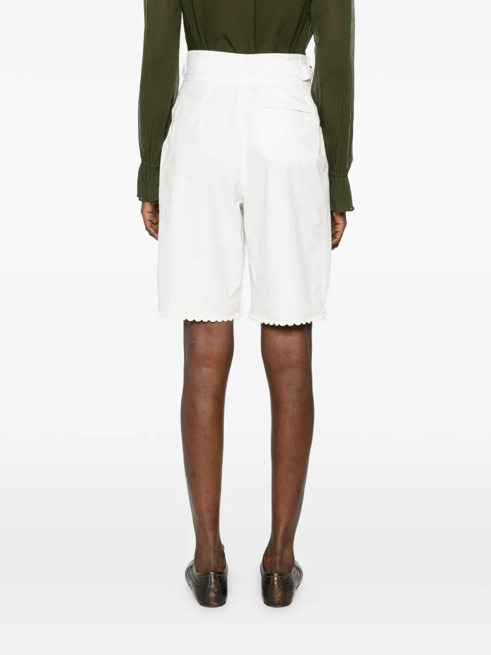 Bode Closerie Shorts in White, view 4