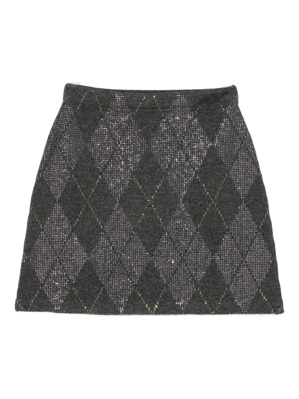 Alexander Wang argyle-motif A-line skirt | Grey | Image 1